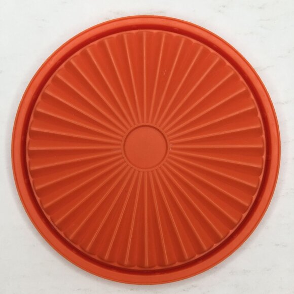 Vintage Servalier Tupperware Orange Storage Container 809-14 Sunburst Lid 810-26 - Picture 10 of 15